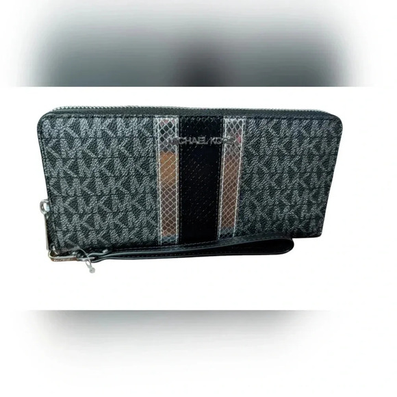 NWT Michael Kors Jet Set Travel Large Metallic Continental Wallet - Picture 1 of 9